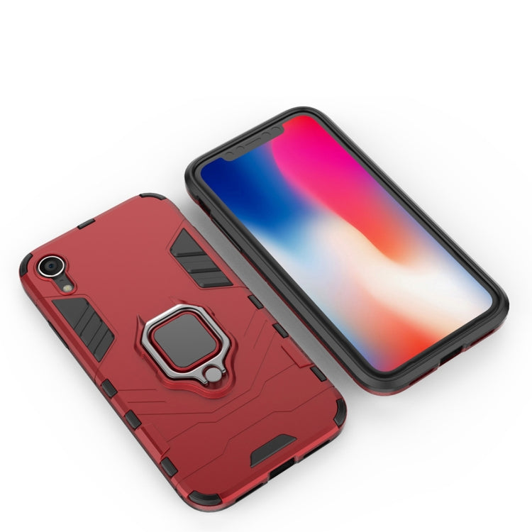 For iPhone XR PC + TPU Shockproof Protective Case with Magnetic Ring Holder