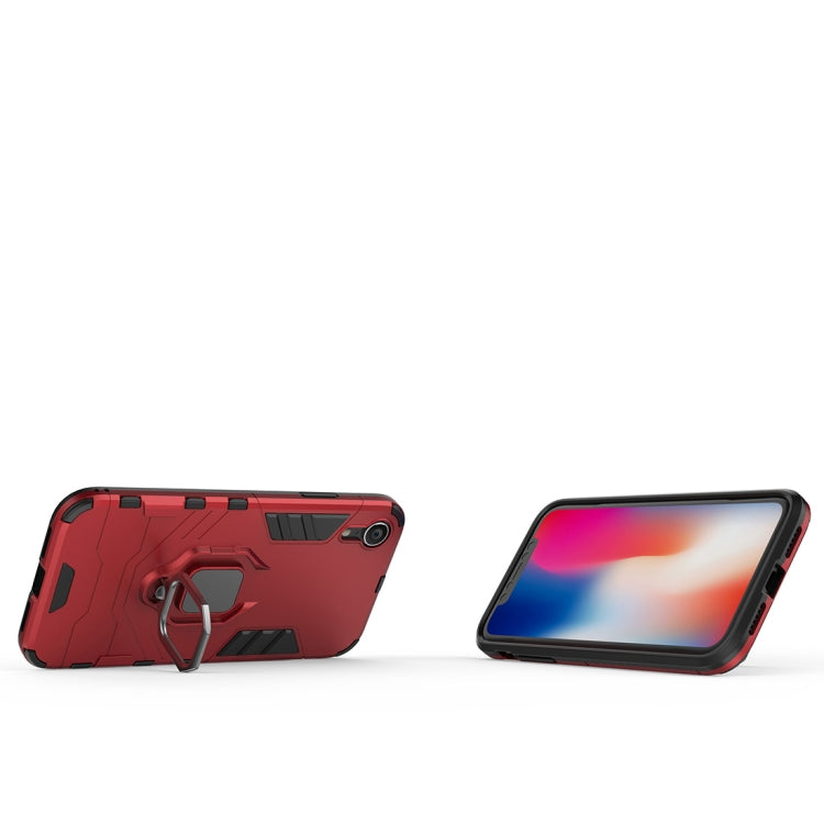 For iPhone XR PC + TPU Shockproof Protective Case with Magnetic Ring Holder