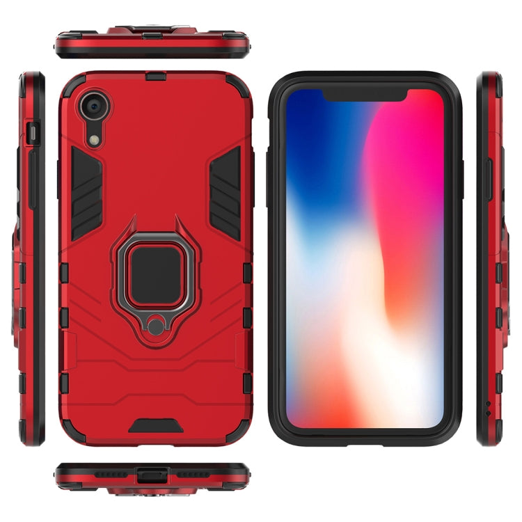For iPhone XR PC + TPU Shockproof Protective Case with Magnetic Ring Holder