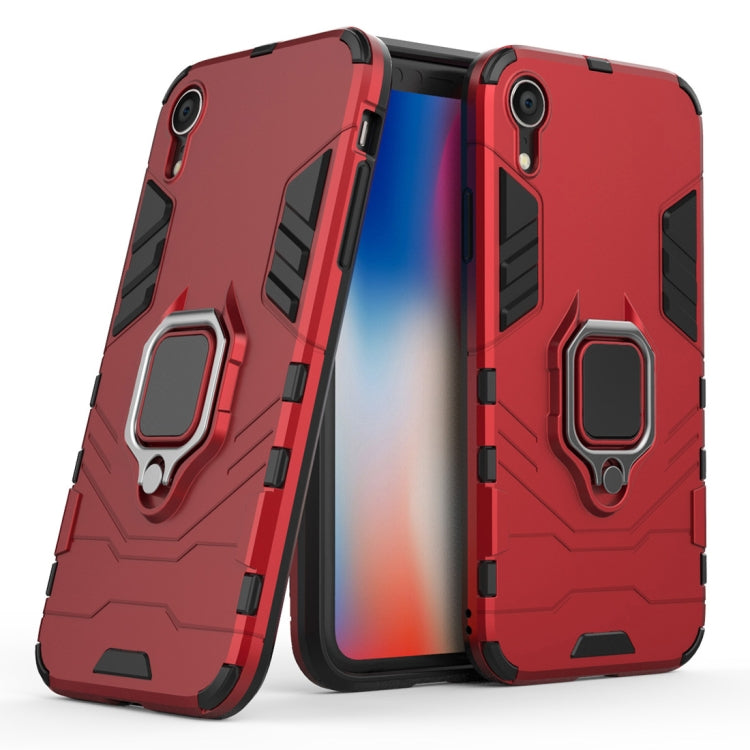 For iPhone XR PC + TPU Shockproof Protective Case with Magnetic Ring Holder