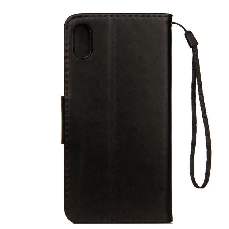 For iPhone XR Embossed Butterfly Pattern Horizontal Flip Leather Case with Card Slot & Holder & Wallet & Lanyard