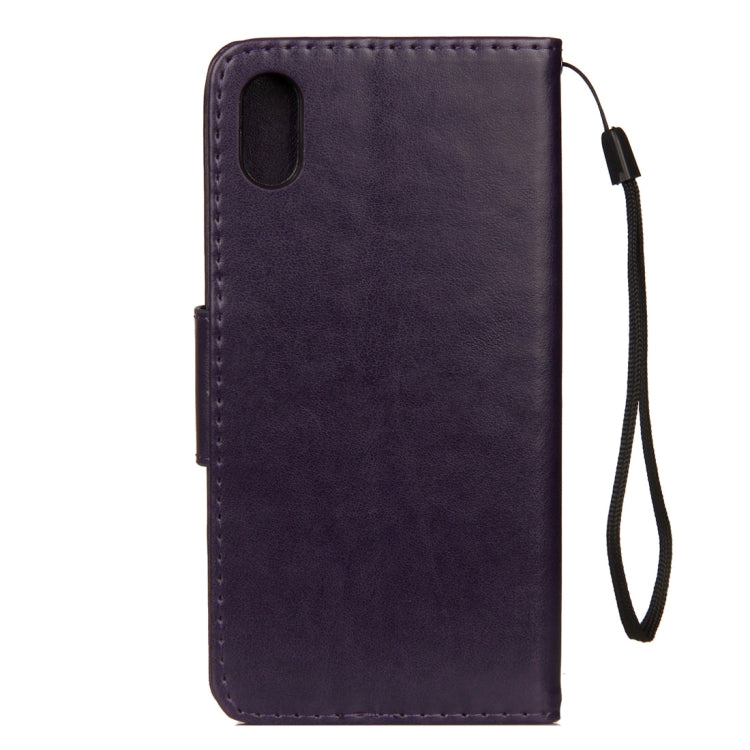 For iPhone XR Embossed Butterfly Pattern Horizontal Flip Leather Case with Card Slot & Holder & Wallet & Lanyard