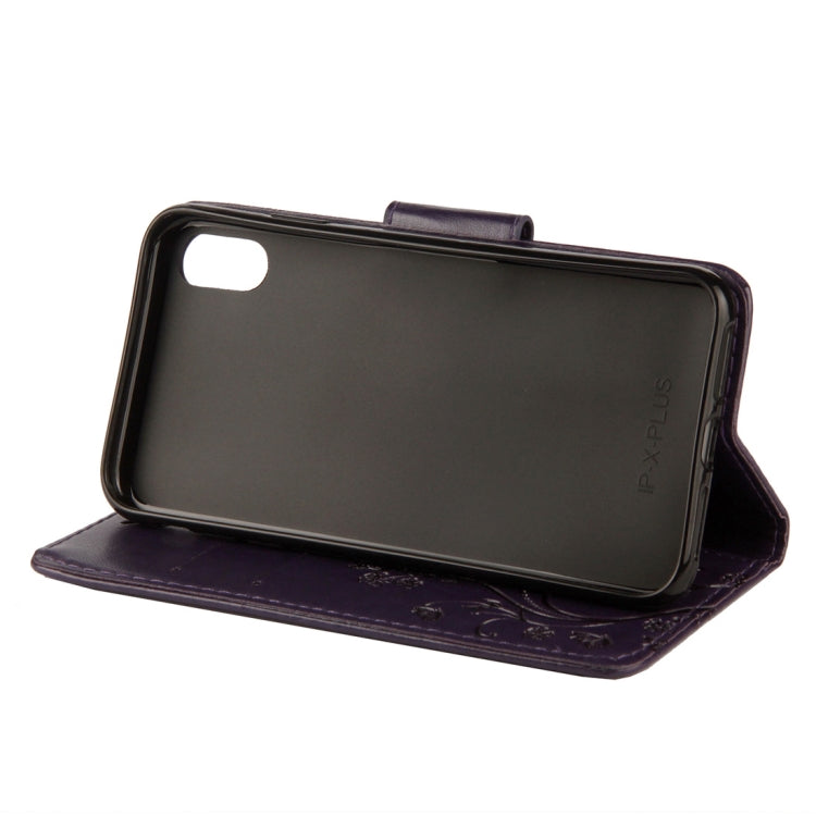 For iPhone XR Embossed Butterfly Pattern Horizontal Flip Leather Case with Card Slot & Holder & Wallet & Lanyard