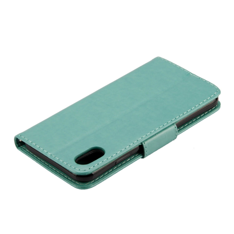 For iPhone XR Embossed Butterfly Pattern Horizontal Flip Leather Case with Card Slot & Holder & Wallet & Lanyard