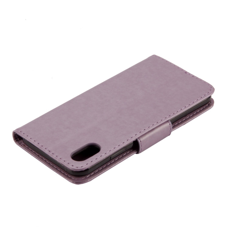 For iPhone XR Embossed Butterfly Pattern Horizontal Flip Leather Case with Card Slot & Holder & Wallet & Lanyard