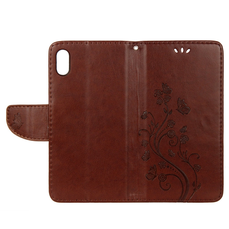 For iPhone XR Embossed Butterfly Pattern Horizontal Flip Leather Case with Card Slot & Holder & Wallet & Lanyard