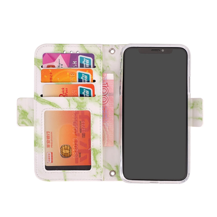 For iPhone XR Detachable Marble Pattern TPU+PU Leather Case with Card Slot & Wallet & Lanyard