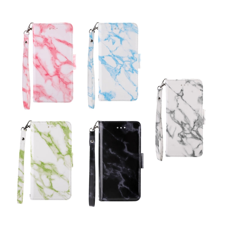 For iPhone XR Detachable Marble Pattern TPU+PU Leather Case with Card Slot & Wallet & Lanyard
