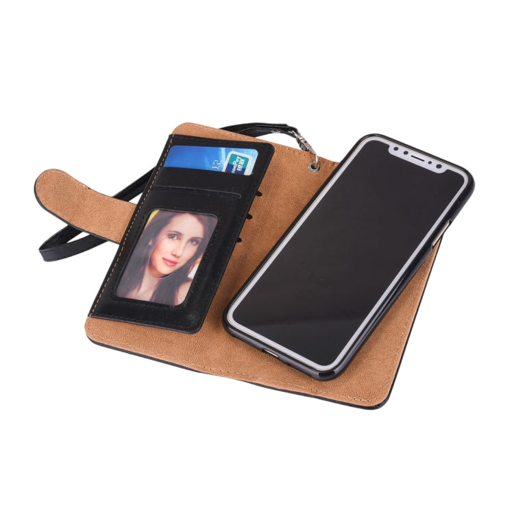 For iPhone X / XS 2 in 1 Zipper Pattern PU+ TPU Leather Case with Card Slot & Wallet & Photo Frame