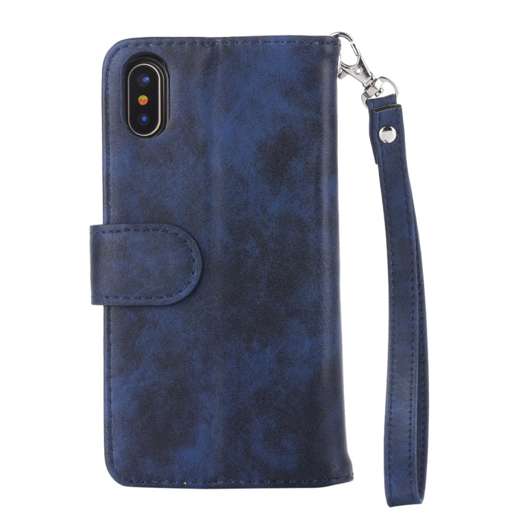 For iPhone X / XS 2 in 1 Zipper Pattern PU+ TPU Leather Case with Card Slot & Wallet & Photo Frame