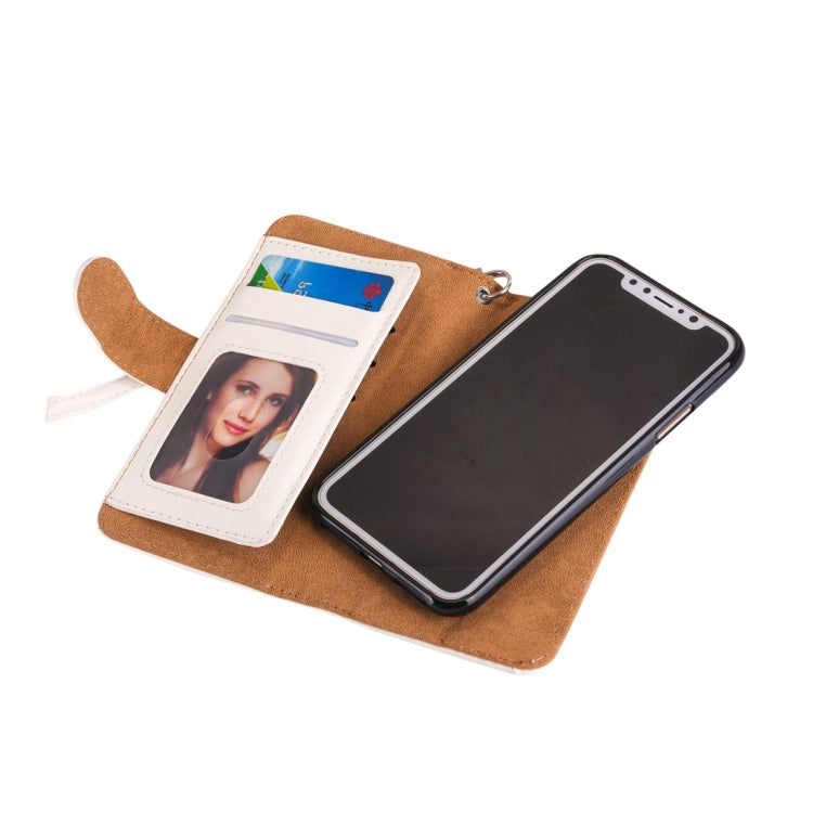For iPhone X / XS 2 in 1 Zipper Pattern PU+ TPU Leather Case with Card Slot & Wallet & Photo Frame