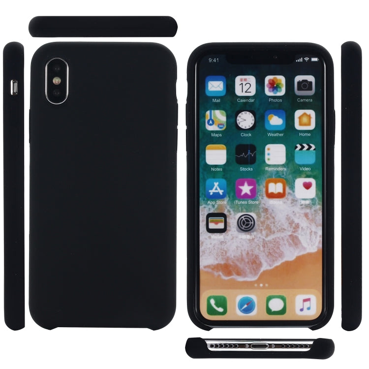 For iPhone X / XS Four Corners Full Coverage Liquid Silicone Protective Case Back Cover
