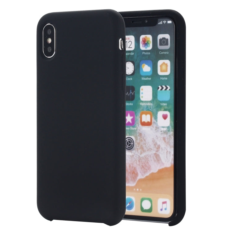 For iPhone X / XS Four Corners Full Coverage Liquid Silicone Protective Case Back Cover