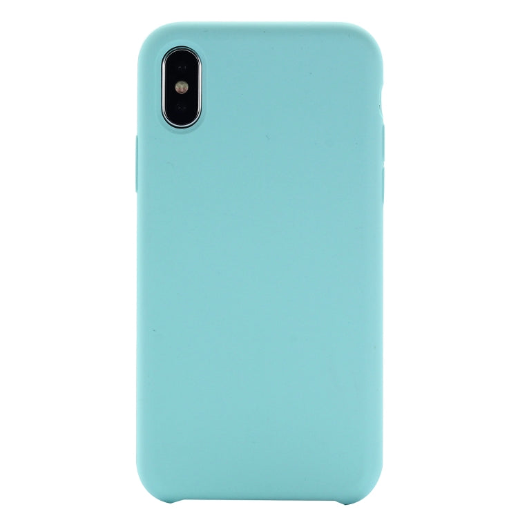 For iPhone X / XS Four Corners Full Coverage Liquid Silicone Protective Case Back Cover