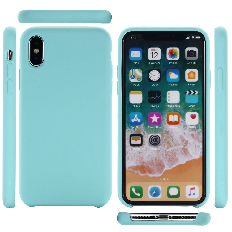 For iPhone X / XS Four Corners Full Coverage Liquid Silicone Protective Case Back Cover