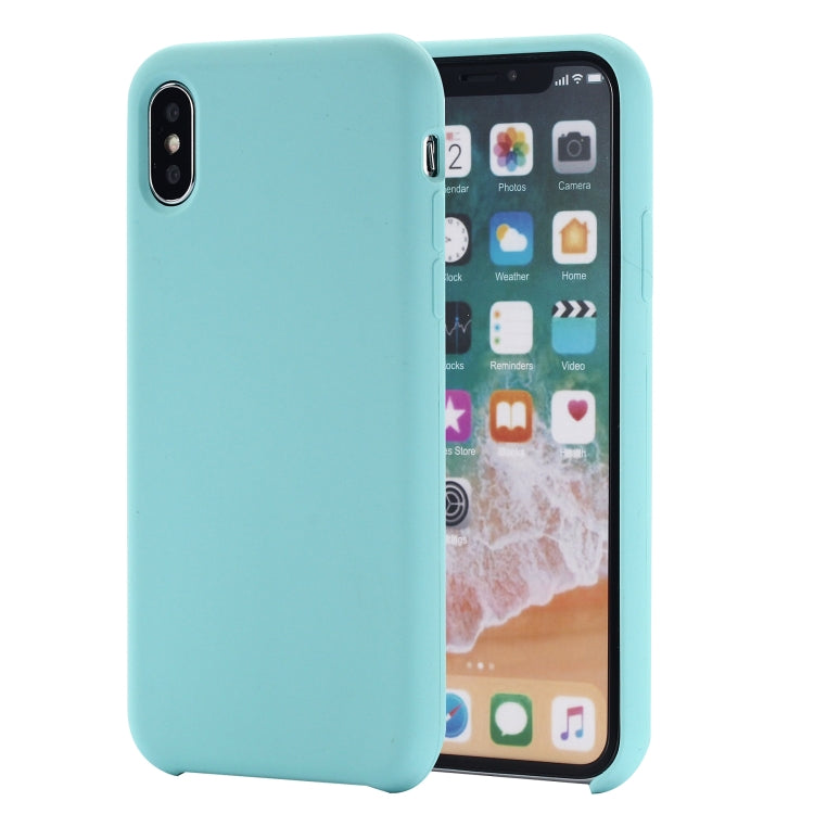 For iPhone X / XS Four Corners Full Coverage Liquid Silicone Protective Case Back Cover