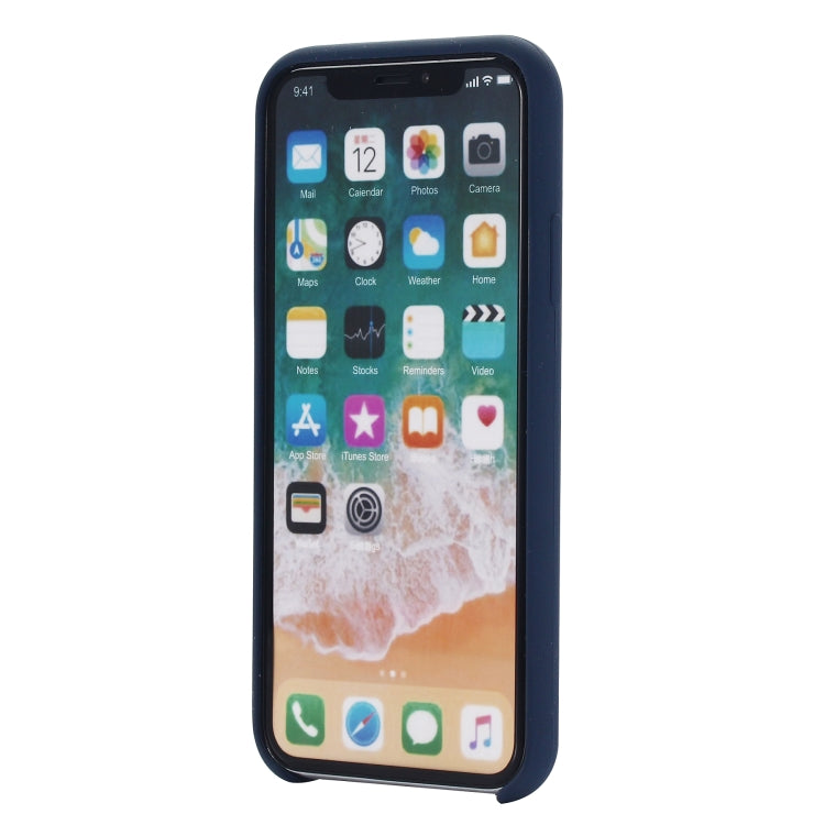 For iPhone X / XS Four Corners Full Coverage Liquid Silicone Protective Case Back Cover