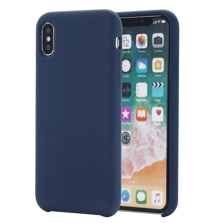 For iPhone X / XS Four Corners Full Coverage Liquid Silicone Protective Case Back Cover