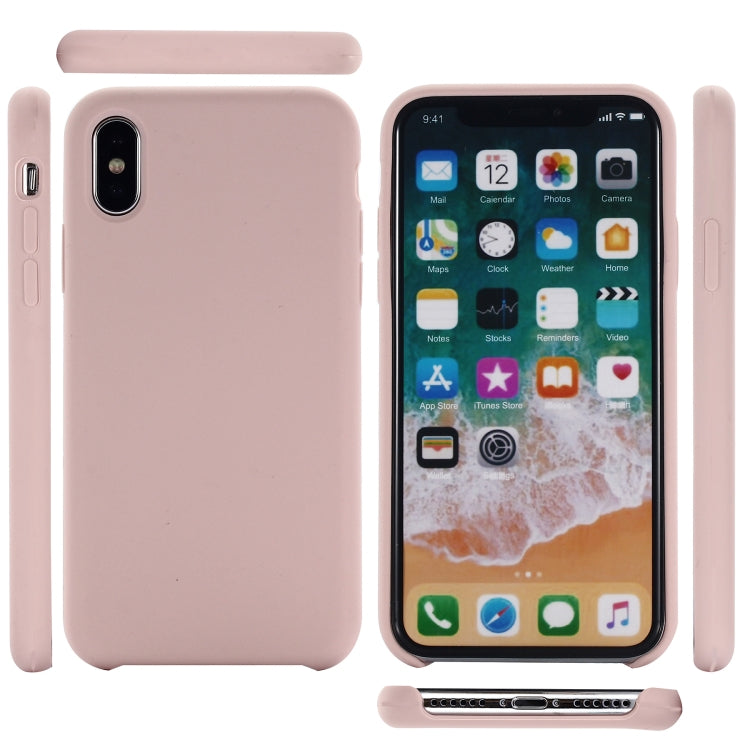 For iPhone X / XS Four Corners Full Coverage Liquid Silicone Protective Case Back Cover