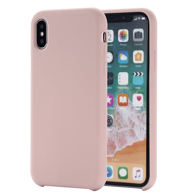 For iPhone X / XS Four Corners Full Coverage Liquid Silicone Protective Case Back Cover