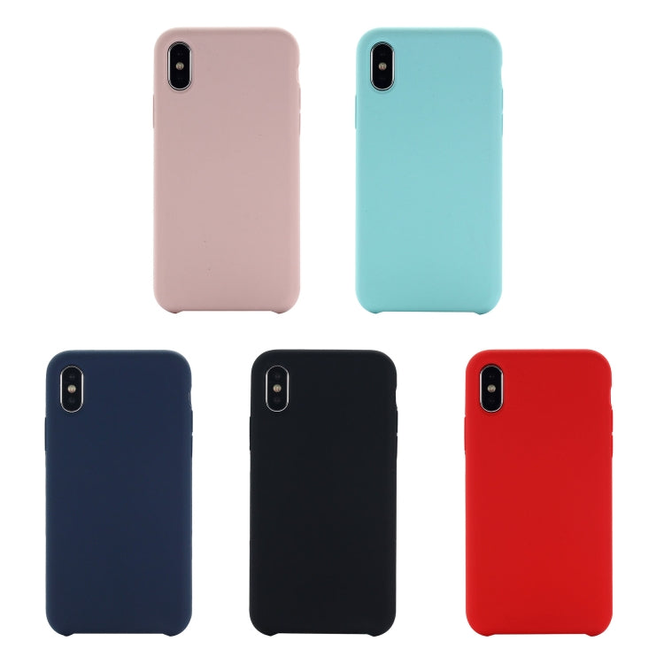 For iPhone X / XS Four Corners Full Coverage Liquid Silicone Protective Case Back Cover