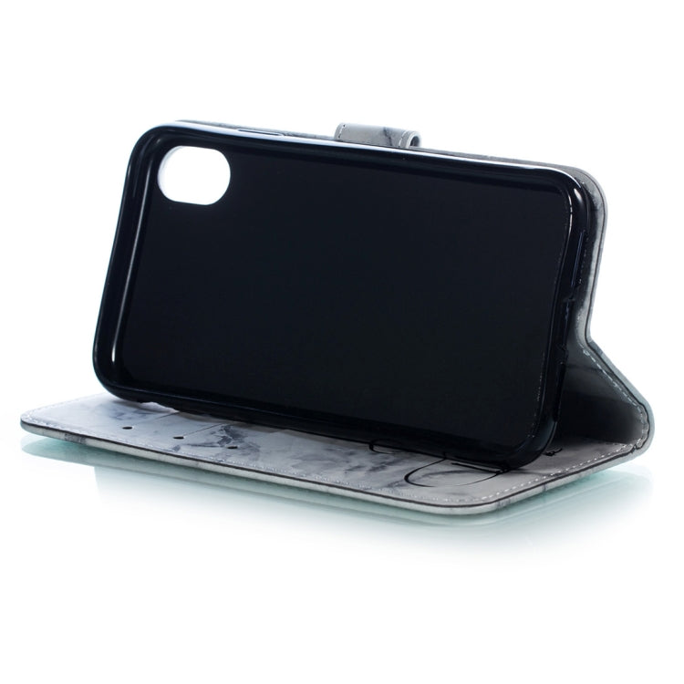 For iPhone X / XS Heart + Marble Pattern Horizontal Flip Leather Case with Holder & Card Slots & Wallet & Lanyard