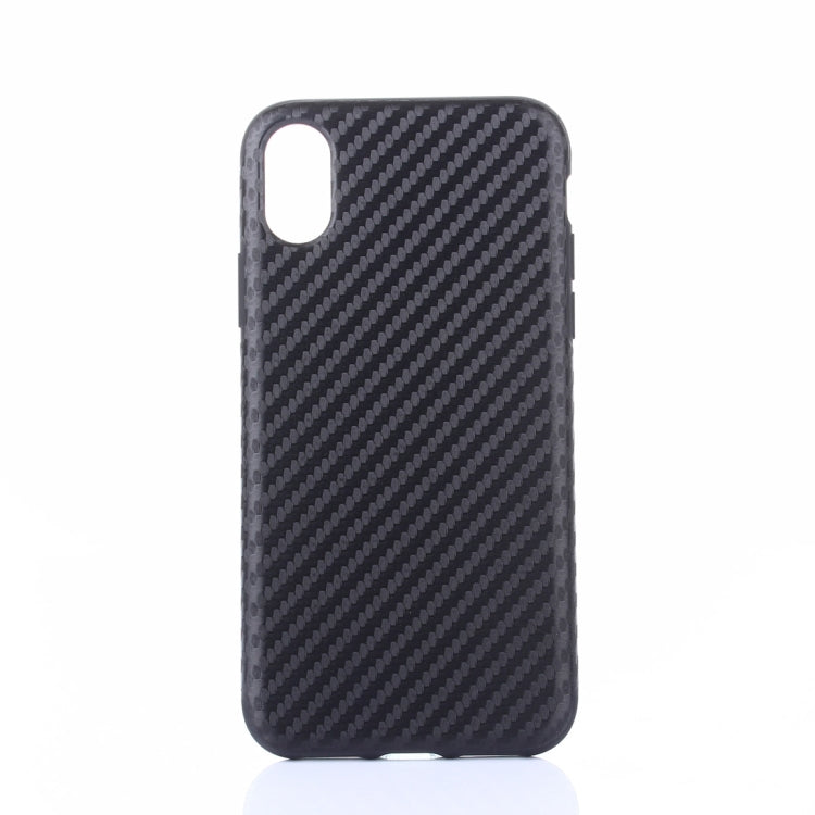 For iPhone X / XS Carbon Fiber Texture PU Case