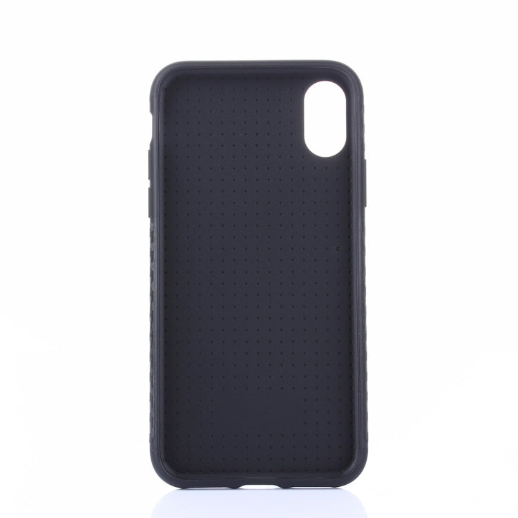 For iPhone X / XS Carbon Fiber Texture PU Case