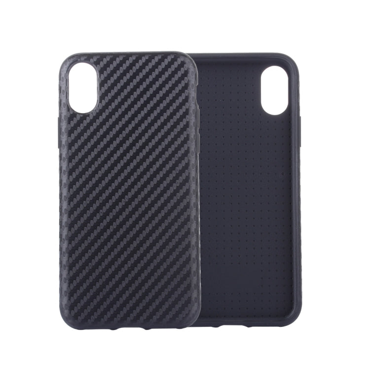For iPhone X / XS Carbon Fiber Texture PU Case