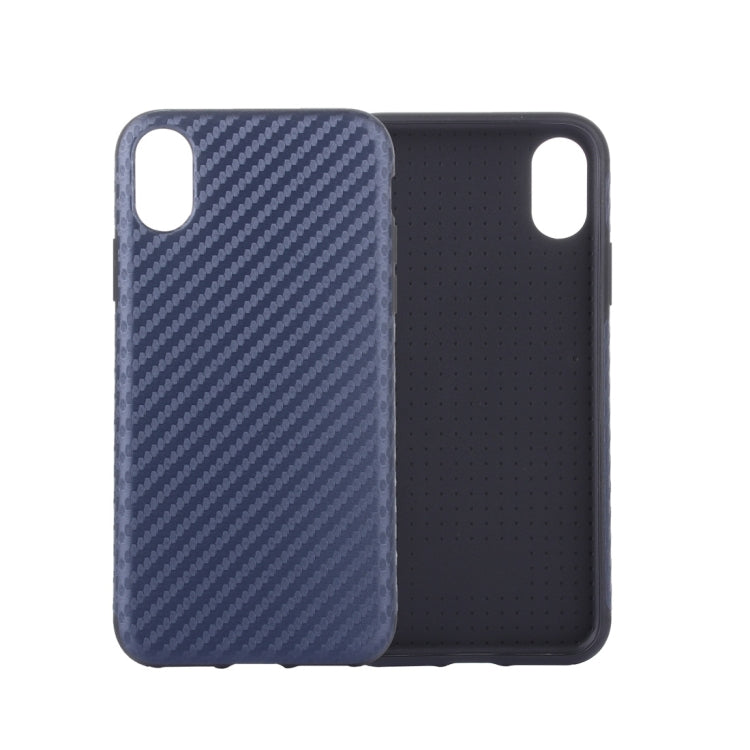 For iPhone X / XS Carbon Fiber Texture PU Case