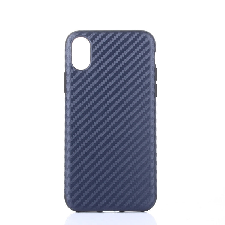 For iPhone X / XS Carbon Fiber Texture PU Case