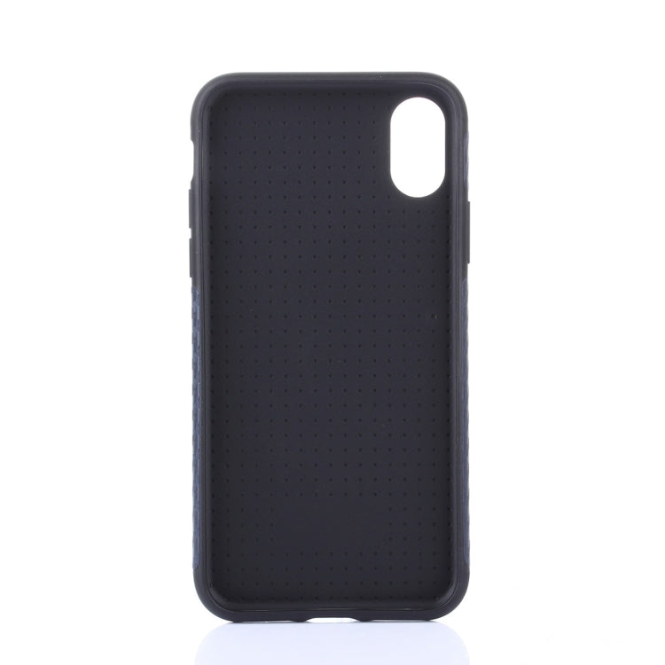 For iPhone X / XS Carbon Fiber Texture PU Case
