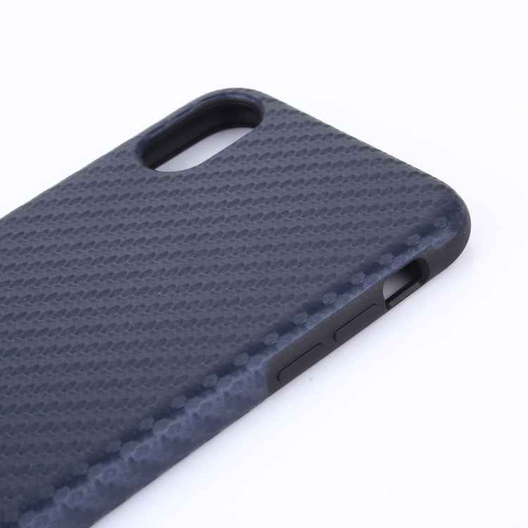 For iPhone X / XS Carbon Fiber Texture PU Case