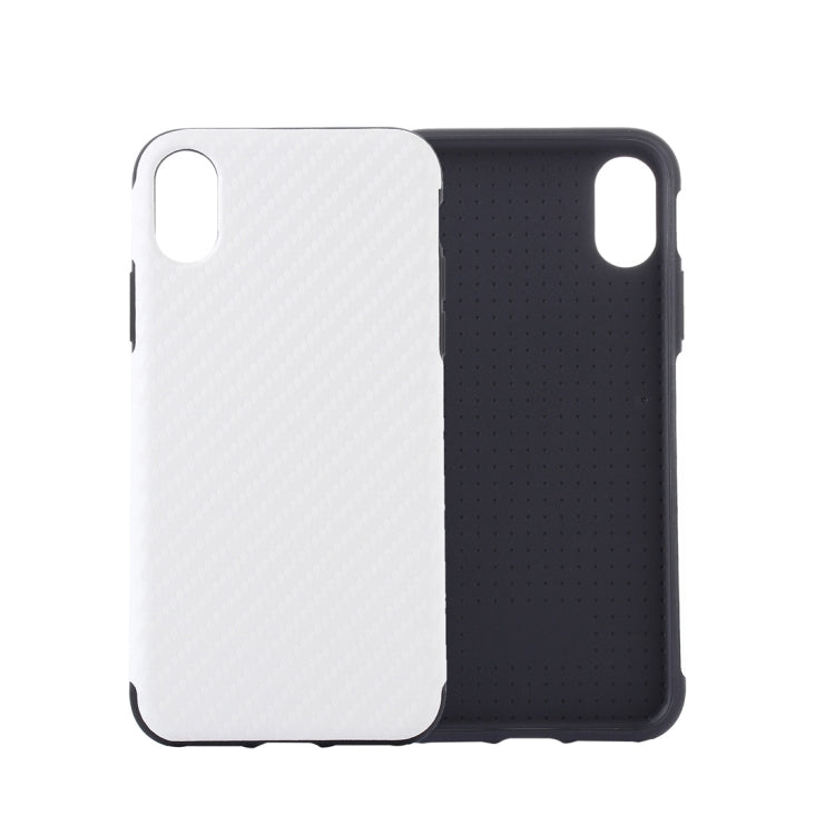 For iPhone X / XS Carbon Fiber Texture PU Case