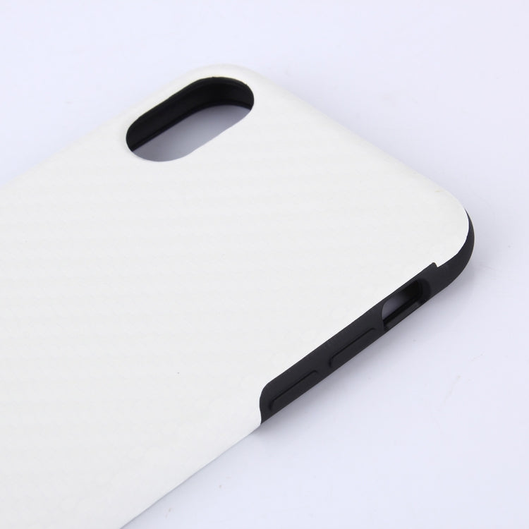 For iPhone X / XS Carbon Fiber Texture PU Case