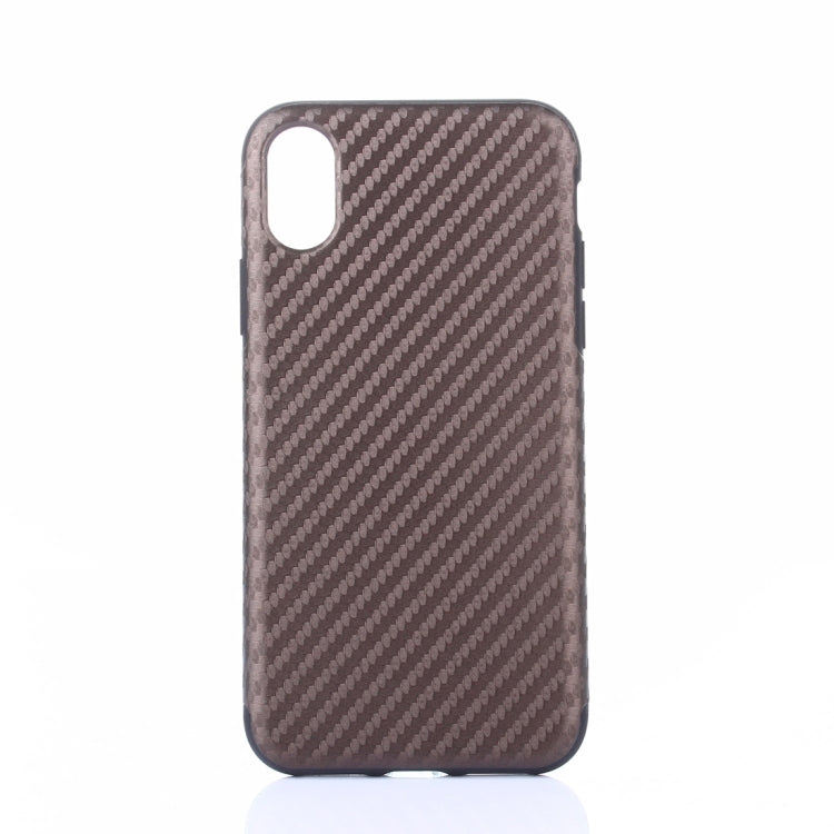 For iPhone X / XS Carbon Fiber Texture PU Case