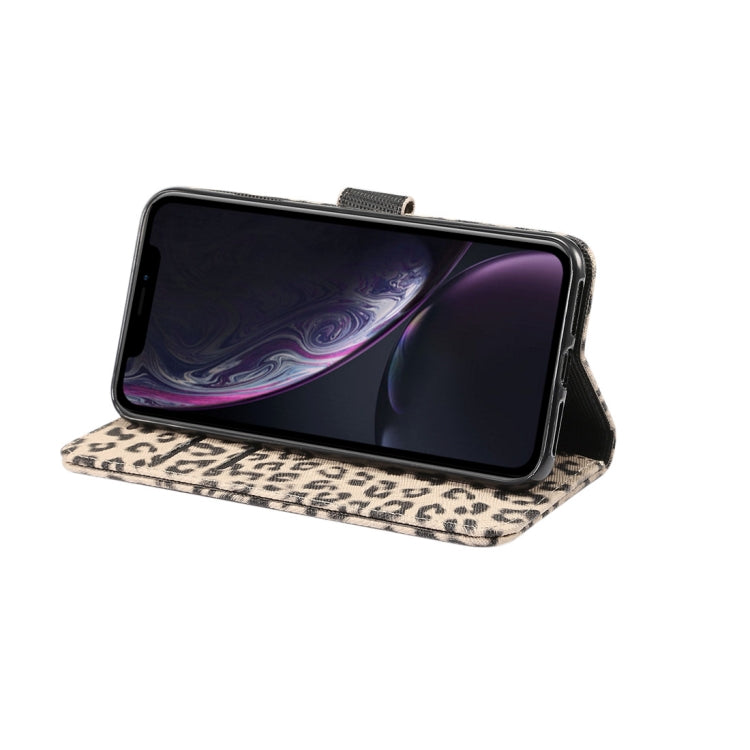 For iPhone XR Leopard Pattern Horizontal Flip Leather Case with Holder & Card Slots