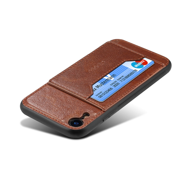 For iPhone XR Dibase TPU + PC + PU Crazy Horse Texture Protective Case