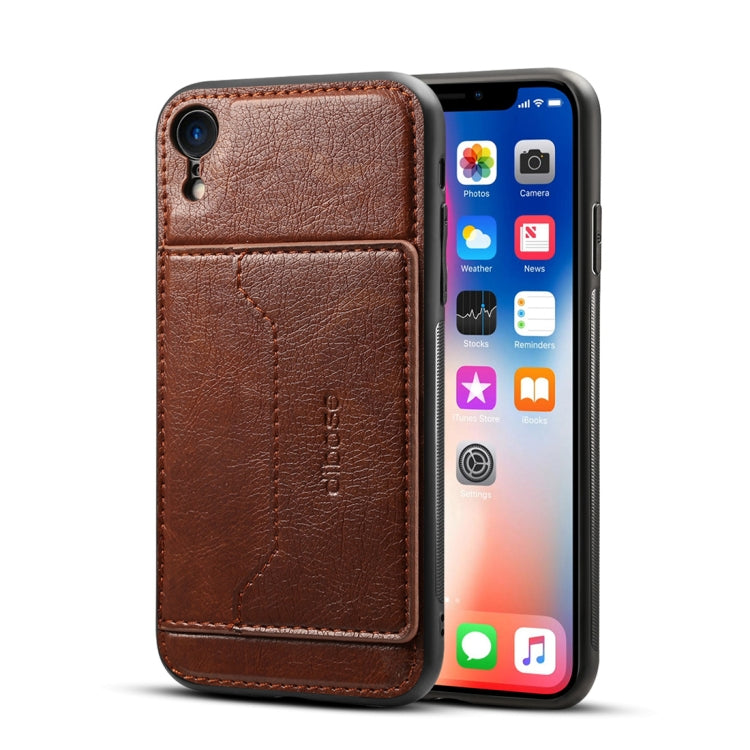 For iPhone XR Dibase TPU + PC + PU Crazy Horse Texture Protective Case