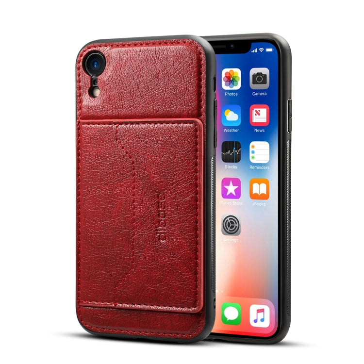 For iPhone XR Dibase TPU + PC + PU Crazy Horse Texture Protective Case