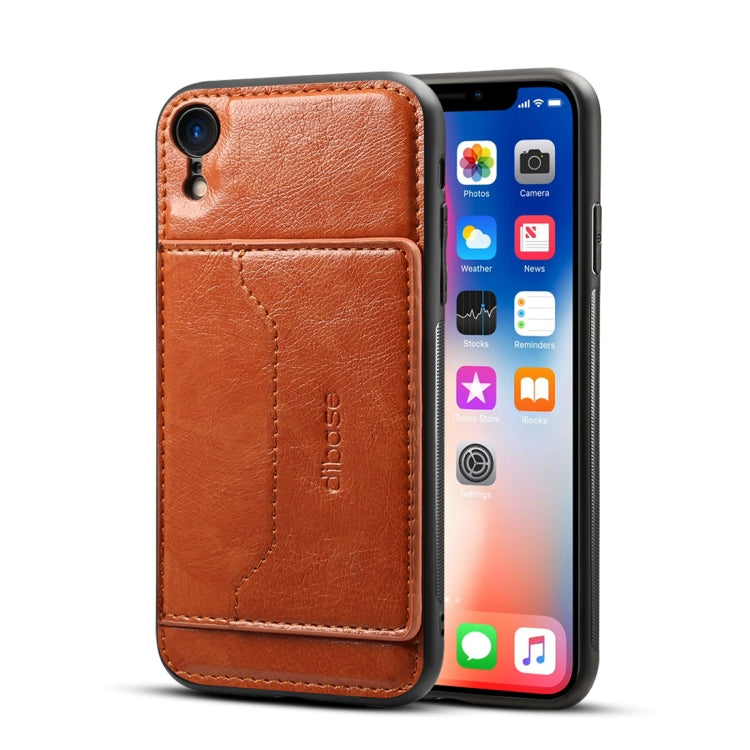 For iPhone XR Dibase TPU + PC + PU Crazy Horse Texture Protective Case