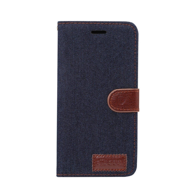 For iPhone XR Dibase Denim Texture Horizontal Flip Leather Case with Holder & Card Slots(Black)