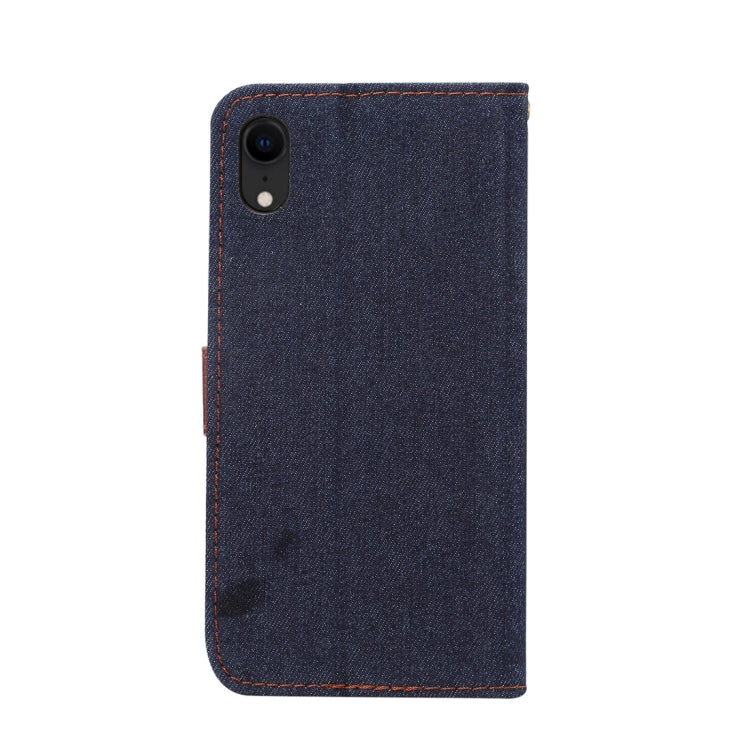 For iPhone XR Dibase Denim Texture Horizontal Flip Leather Case with Holder & Card Slots(Black)