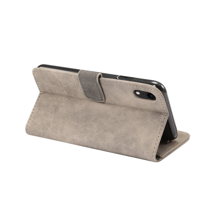 For iPhone XR Sheep Bar Material Horizontal Flip PU Leather Case with Holder & Card Slot & Wallet & Photo Frame