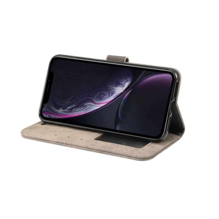 For iPhone XR Sheep Bar Material Horizontal Flip PU Leather Case with Holder & Card Slot & Wallet & Photo Frame