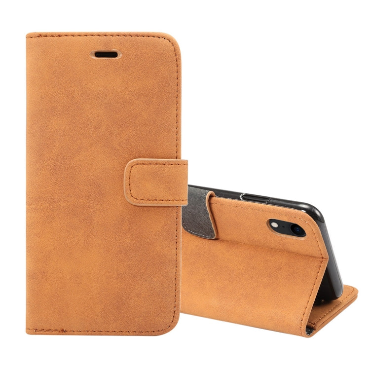 For iPhone XR Sheep Bar Material Horizontal Flip PU Leather Case with Holder & Card Slot & Wallet & Photo Frame