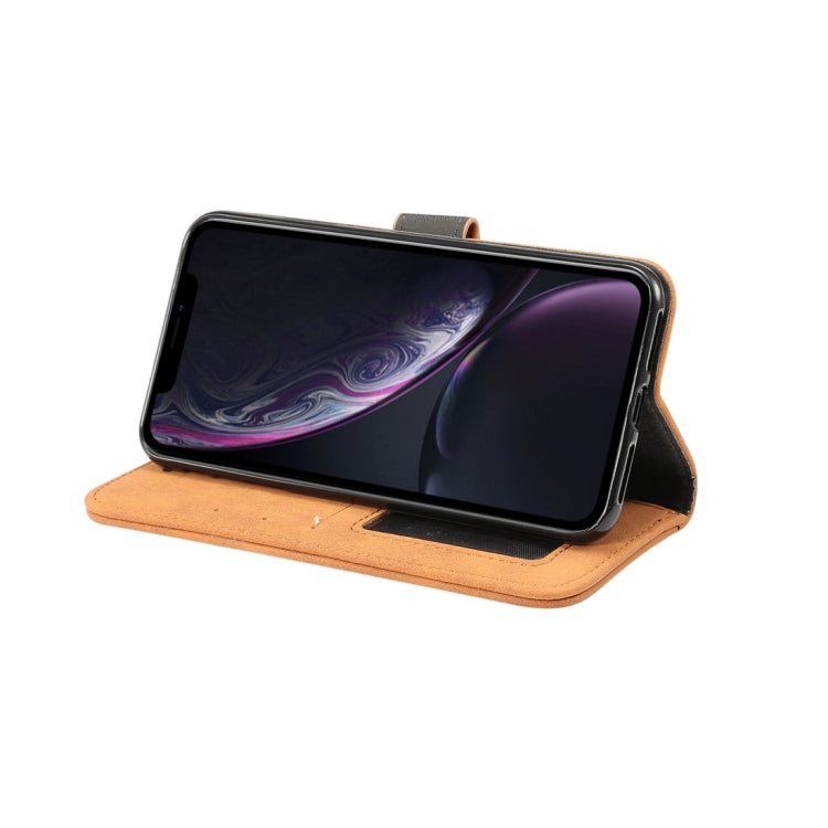 For iPhone XR Sheep Bar Material Horizontal Flip PU Leather Case with Holder & Card Slot & Wallet & Photo Frame