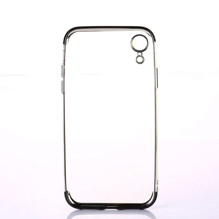 For iPhone XR Three Sections Electroplating Side TPU Protective Back Case