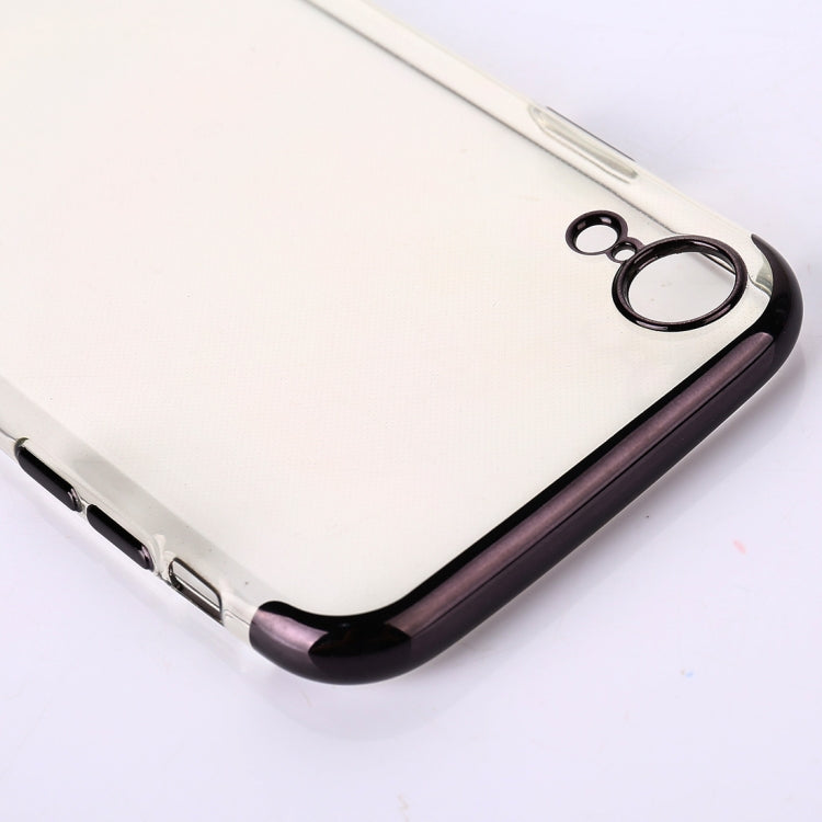 For iPhone XR Three Sections Electroplating Side TPU Protective Back Case