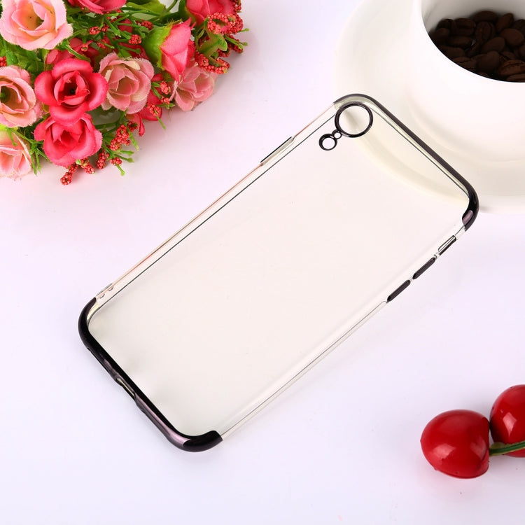 For iPhone XR Three Sections Electroplating Side TPU Protective Back Case